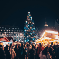 strasbourg at night at christmas